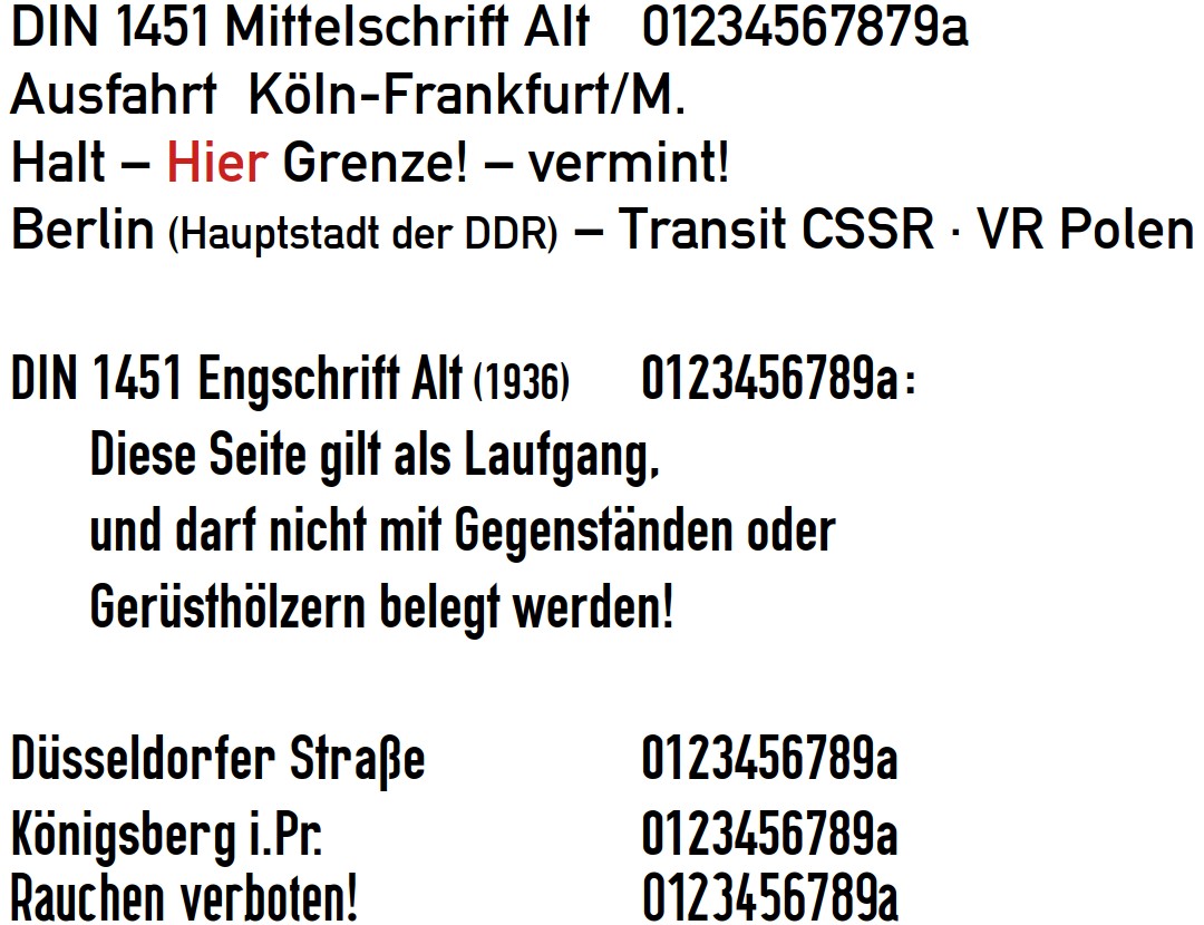 Beispiel f&uuml;r verschiedene Aufschriften.